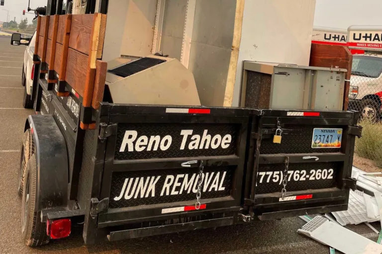 Bay Area Demo and Hauling trailer loaded with appliances