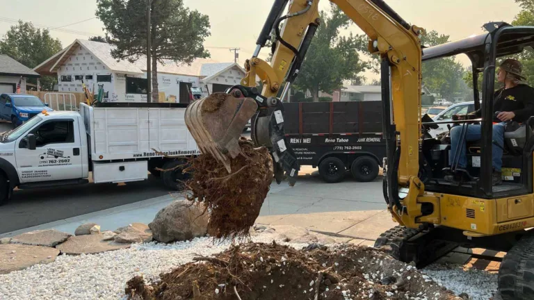 Excavator digging ground