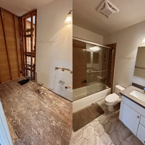 outdated bathroom cleared out