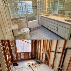 bathroom demolition before and after