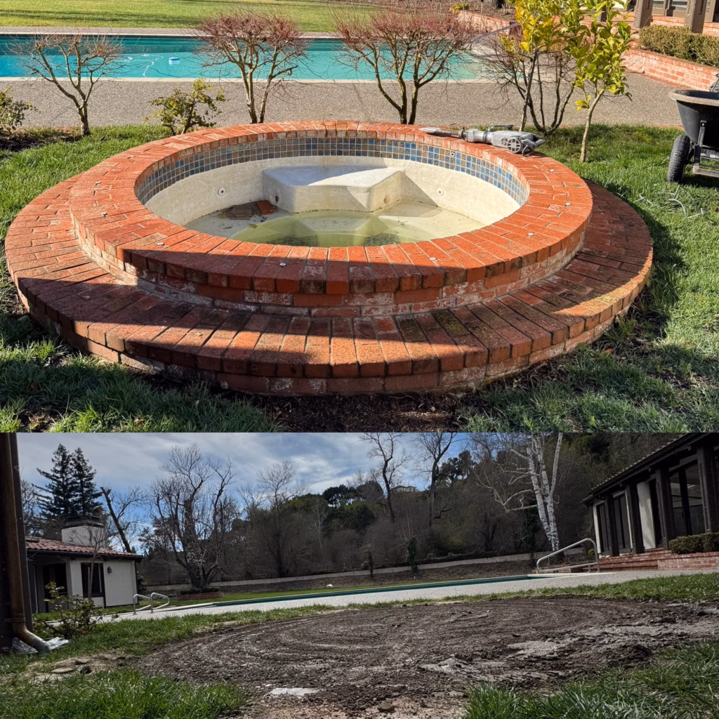hot tub ready for removal from home